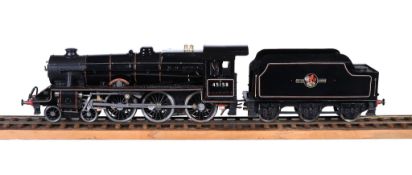 A well engineered 3 1/2 inch gauge model of a Black Five 4-6-0 tender locomotive No 45158 Glasgow