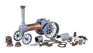 A part built model of a 2 inch scale Burrell Gold Medal Traction engine, to the M J Engineering