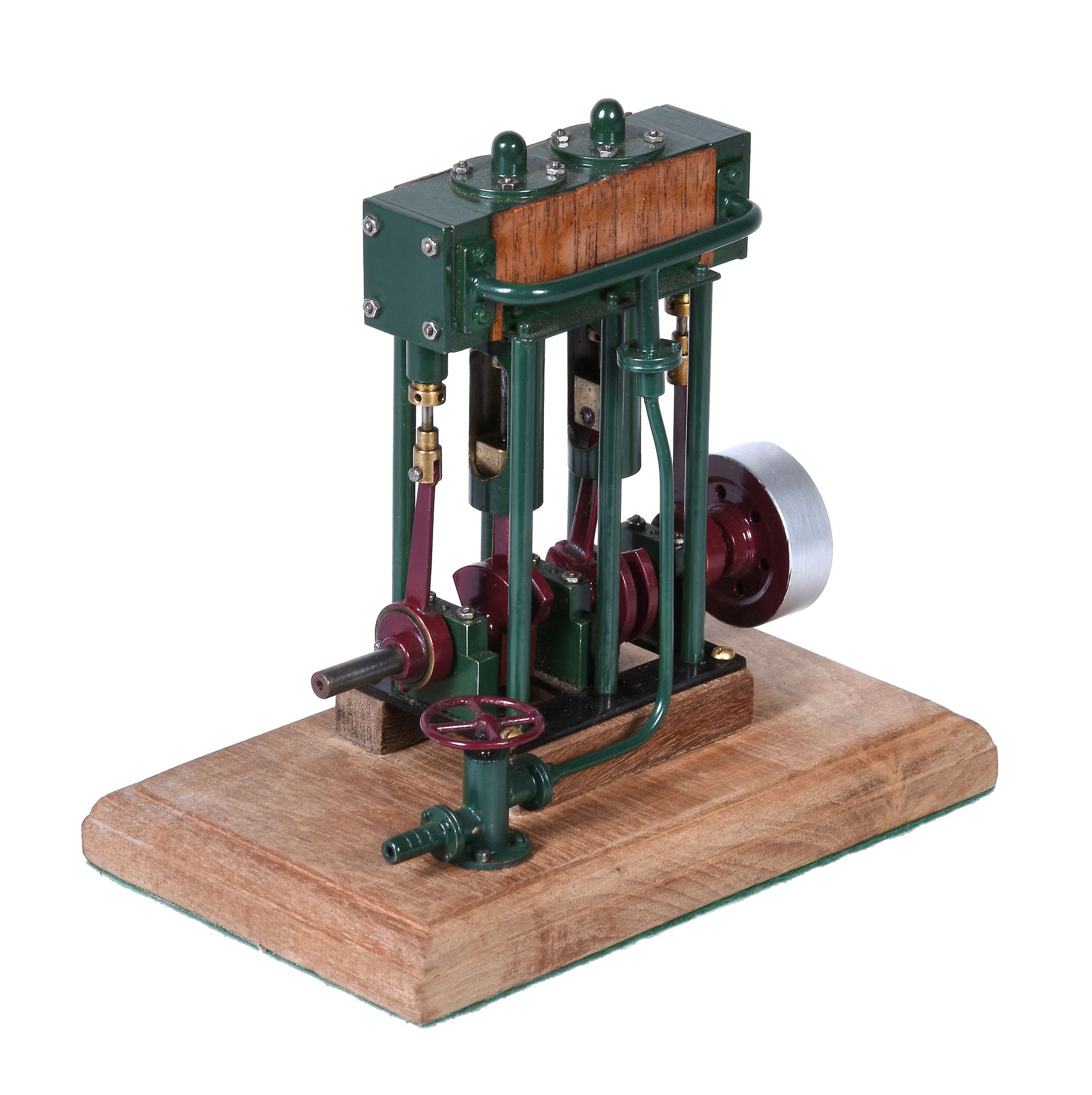 A small live steam twin simple vertical marine engine, built to the drawings by Rudy Kouhoupt with - Image 2 of 2