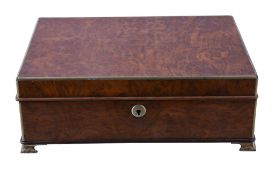 Dunhill, a burr wood table cigar box, attached label Alfred Dunhill Ltd London , with lacquered