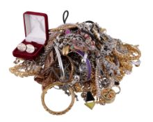 * A collection of costume jewellery, to include various earrings; rings; necklaces; and other items