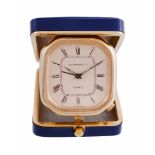 Hausmann & Co., a travelling alarm clock, no. 1830-Q, circa 1990, quartz alarm movement, beige