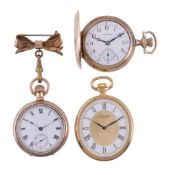 Waltham, a gold plated full hunter keyless wind fob watch, no. 7630065, circa 1906, lever movement,