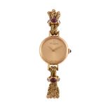 Baume & Mercier, ref. 36672, a lady's 18 carat gold, diamond and cabochon ruby bracelet wristwatch,