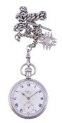 J. W. Benson, a silver keyless wind open face pocket watch, no. 744606, hallmarked Birmingham 1954,