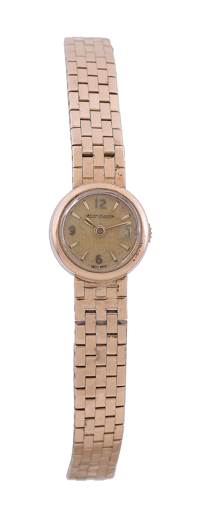 Jaeger LeCoultre, a lady's 9 carat gold bracelet wristwatch, hallmark for London 1959, manual wind