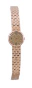 Jaeger LeCoultre, a lady's 9 carat gold bracelet wristwatch, hallmark for London 1959, manual wind