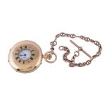 J. W. Benson, an 18 carat gold keyless wind half hunter pocket watch, hallmarked London 1899, three