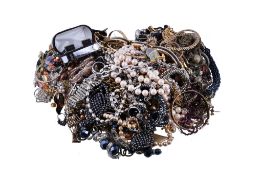 A collection of costume jewellery , to include various earrings; rings; brooches; and other items