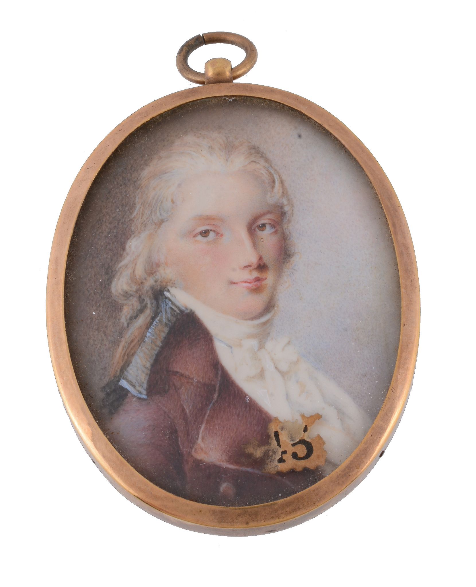 Ω English Provincial School,late 18th century Portrait of Colonel John MacMahon Watercolour on ivory