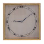 Goldsmith & Silversmiths Co. Ltd., a gilt metal desk clock, no. 13786, Swiss 8 day movement, engine