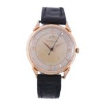 Jaeger LeCoultre, a gold coloured wristwatch, circa 1940, bumper automatic movement, 17 jewels,