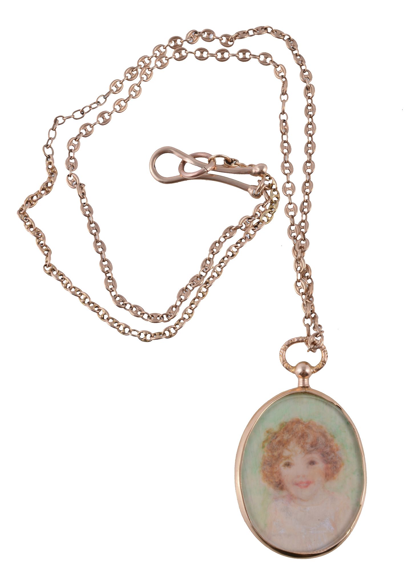 A shell cameo locket pendant, the Victorian shell cameo carved with the profile of Diana with - Image 2 of 2