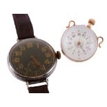 A Swiss stainless steel military wristwatch, n o. 3415398, import mark for London 1916, Swiss