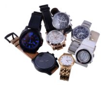 A collection of assorted watches, to include examples by Casio, Citizen and Hugo Boss. All