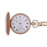 Waltham, a 9 carat gold keyless wind full hunter pocket watch, no. 436874, hallmarked Birmingham