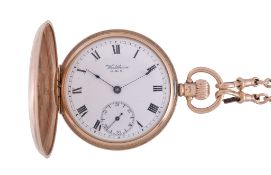 Waltham, a 9 carat gold keyless wind full hunter pocket watch, no. 436874, hallmarked Birmingham