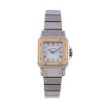 * Cartier, Santos, a lady's two colour bracelet wristwatch, no. 090267335, automatic movement, 17