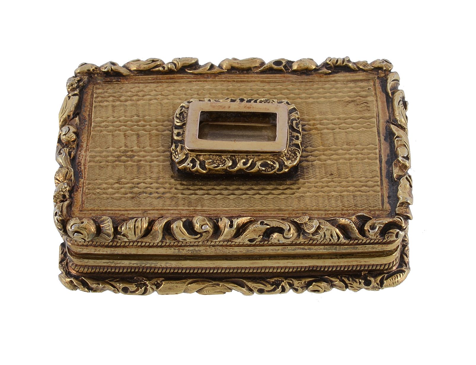 A George IV silver gilt rectangular in memoriam vinaigrette by Ledsam, Vale & Wheeler, Birmingham