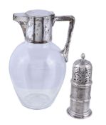 A late Victorian silver mounted baluster glass claret jug by Mappin & Webb, Sheffield 1895, with a