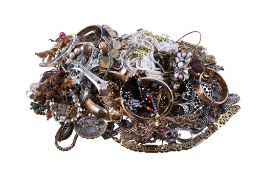 A collection of costume jewellery , to include various rings; necklaces; and bracelets