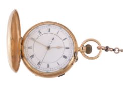 An 18 carat gold keyless wind full hunter pocket watch, no. 149307, hallmarked Chester 1902, three