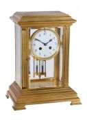 A French gilt brass four-glass mantel clock Samuel Marti, Paris, circa 1900 The circular eight-day