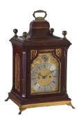 A small Victorian gilt brass mounted mahogany bracket clock in the George III style Unsigned, last