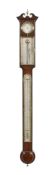 A Regency brass mounted mahogany mercury cistern tube stick barometer Bate, London, circa 1815 The