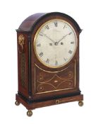 A George IV brass inlaid mahogany bracket clock Gravell and Son, London, circa 1830 The substantial