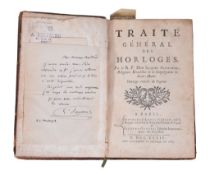 Allexandre, Jacques Traité Général des Horloges First and only edition in French, Hippolyte-Louis