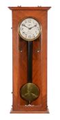 A rare German mahogany wall regulator with electric rementoire Chronos to a design by Dr. Herman