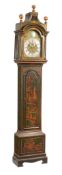 A George III green japanned eight-day longcase clock John Johnson, Walton, circa 1770 The five