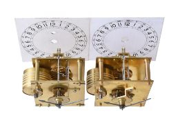 Two English fusee timepiece movements fitted with differing types of crossbeat escapement Both