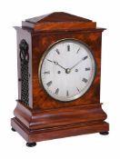 A Victorian mahogany bracket clock Unsigned, third quarter of the 19th century The five pillar twin