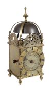 A Charles II brass lantern clock Unsigned, London, circa 1670 The posted countwheel bell-striking
