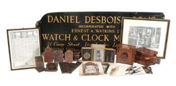 Horological ephemera including photographic plates - a mixed collection: To include approximately