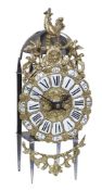 A rare French Louis XV provincial iron framed rack-striking lantern clock The bell signed for Jean