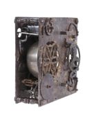 A rare German Renaissance iron horizontal table clock movement with alarm Unsigned, mid 16th