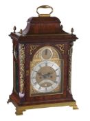 A George III brass mounted mahogany table clock George Bates, London, circa 1760 The five pillar