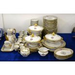 A modern Haviland Limoges porcelain 'Louveciennes' pattern part dinner and coffee service, printed