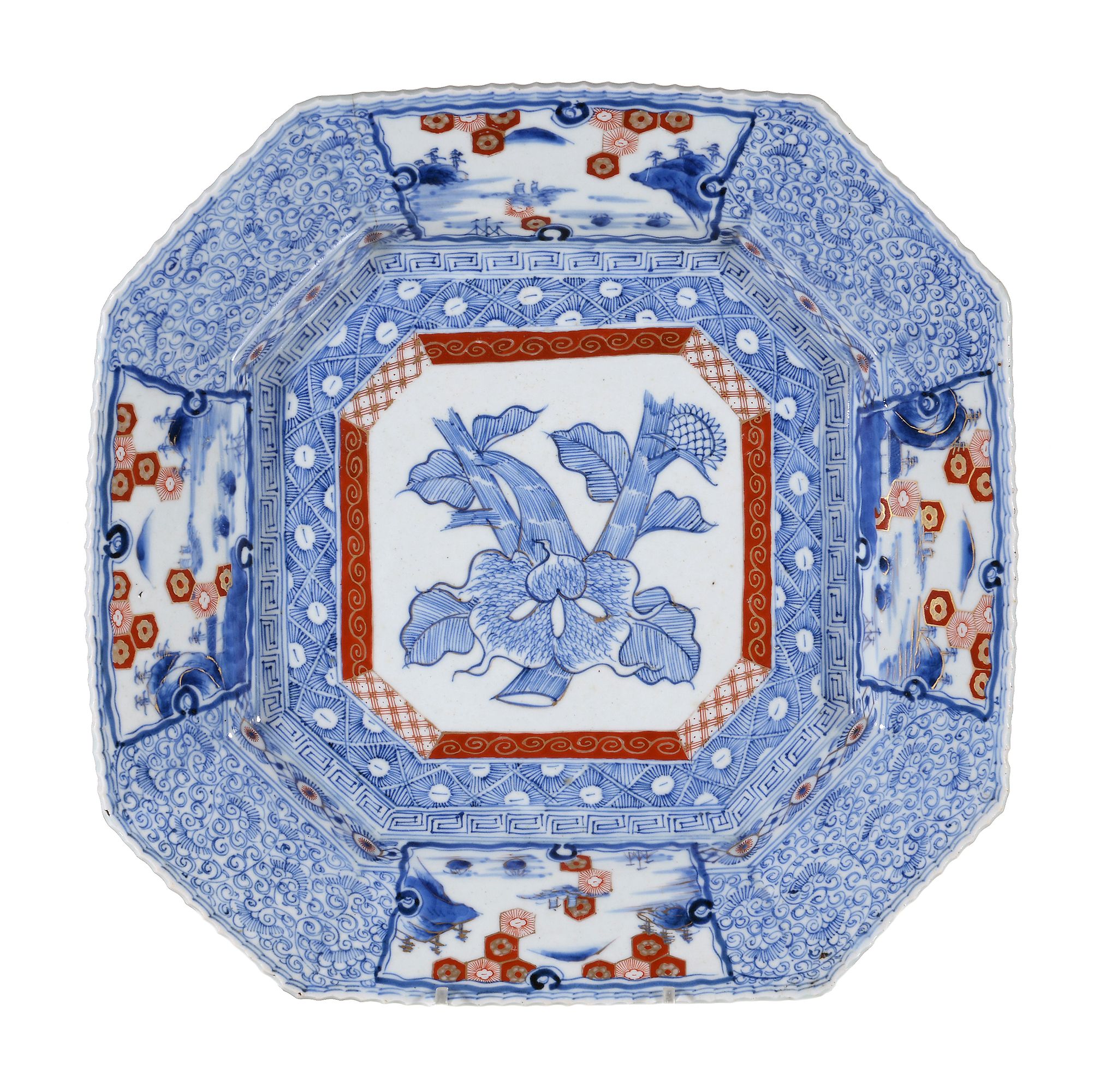 An Arita Porcelain Charger, of dished, circular form, decorated in underglaze blue, enamels and - Image 2 of 6