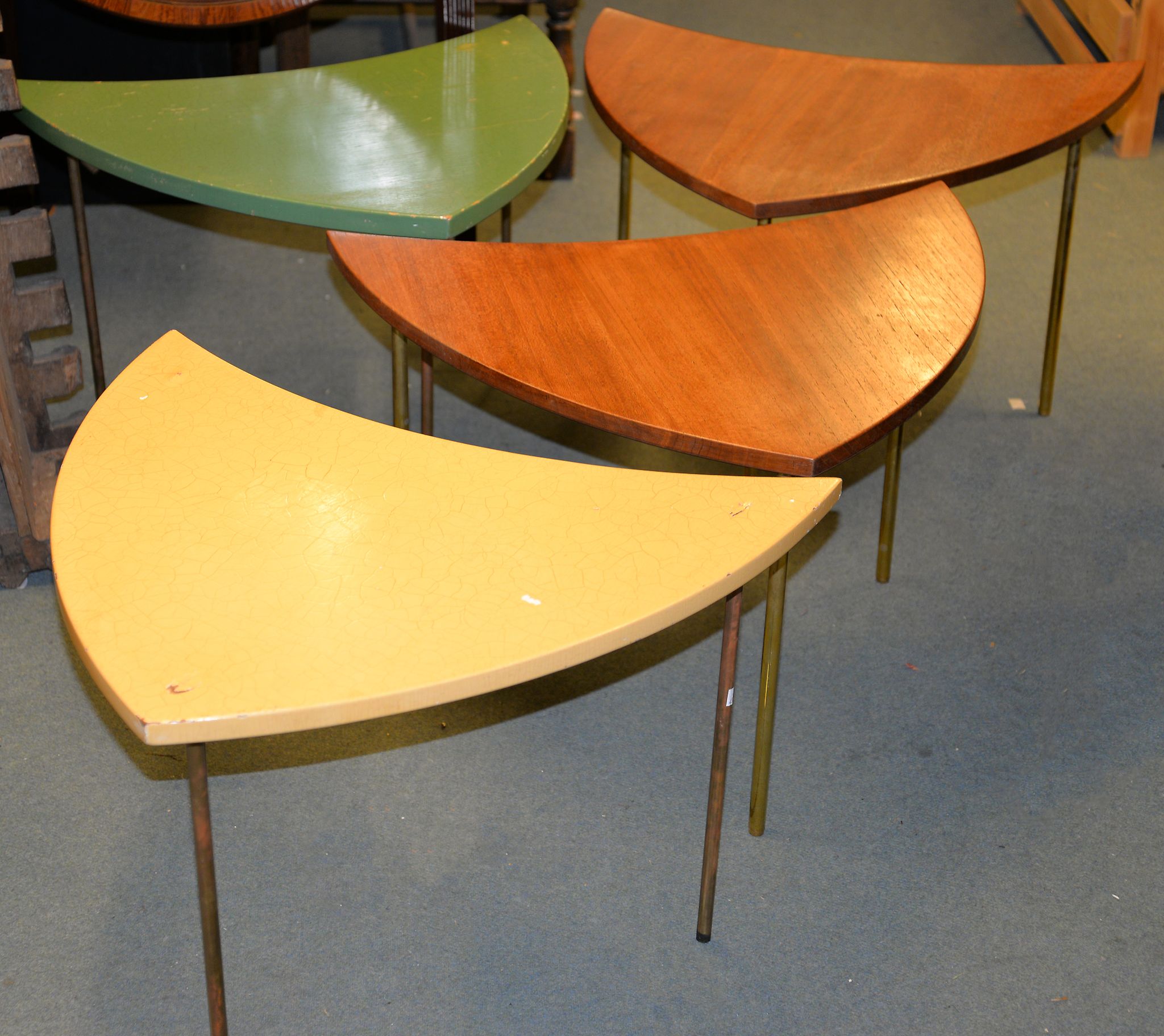 Two pairs of Danish kite shaped occasional tables, mid 20th century, by France & Son, Denmark,