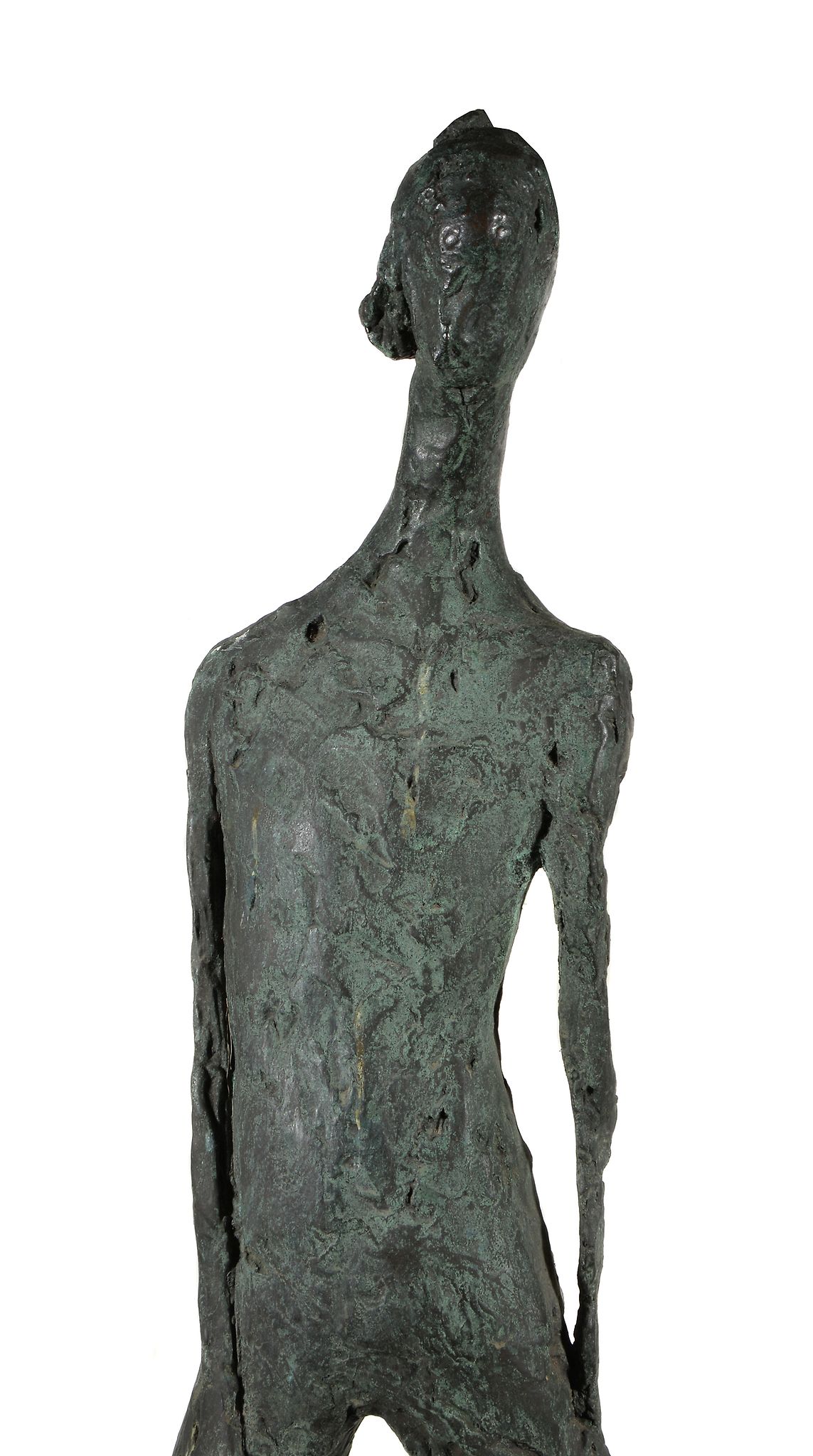 An abstract bronze figure of a standing nude on a stepped painted pine base, in the manner of Dame - Image 2 of 2