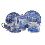 A Spode 'Italian' pattern blue and white printed composite part dinner and breakfast service,