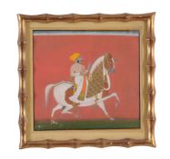 An Indian miniature painting of a Horseman , probably 18th century, Mewar (Udaipur), 21.5cm x