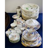 A Minton part dessert service painted with grasses and insects, and other items