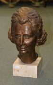 Beatrice Murray (contemporary), a bronze bust of Margaret Hilda Thatcher, signed BEATRICE dated (