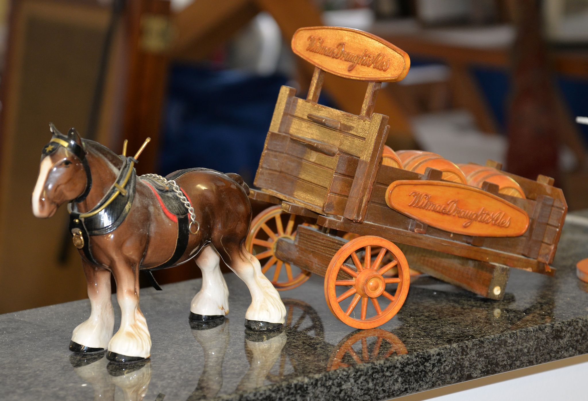 Two similar Horse and Drays advertising breweries, in the manner of Beswick examples - Image 2 of 2