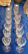 A set of fourteen late 19th century facet cup port glasses